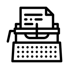 Writer Typewriter Icon Vector. Outline Writer Typewriter Sign. Isolated Contour Symbol Illustration