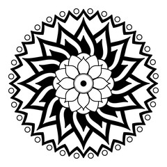 Decorative hand-drawn round pattern in the form of a mandala for laser cutting. Vector isolated on white.
