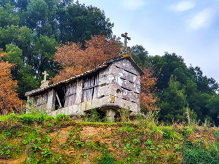 Fototapeta na wymiar Old galician traditional granary