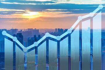 Economic growth concept with charts