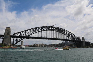 Fototapeta na wymiar Sydney Harbor Bridge nearby Circular Quay in Sydney, Australia