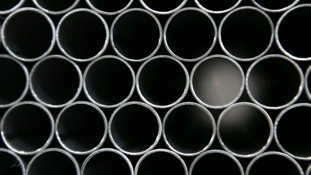 steel metal pipes on stack