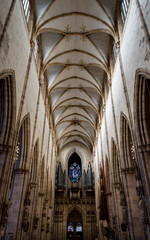 Naklejka premium Stunning interior of the tallest cathedral in Germany, the cathedral of the city of Ulm.