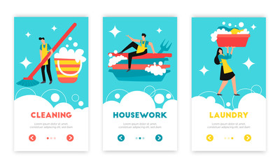 Naklejka premium Cleaning Banners Set 