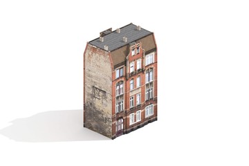 Apartment House 3d Model Rendered on White Background