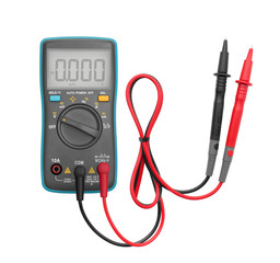 Digital multimeter isolated on white background