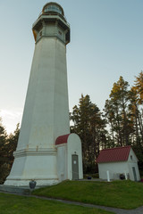 The Grays Harbor Lighthouse Rises Above the Trees in Westport, Washington, USA