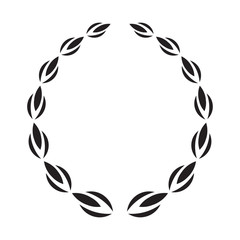 icon laurel wreath, spotrs design - vector illustration Black