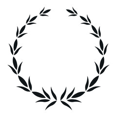 icon laurel wreath, spotrs design - vector illustration Black