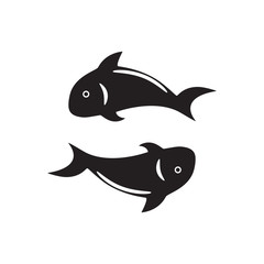Obraz premium Two black fish. Vector illustration.