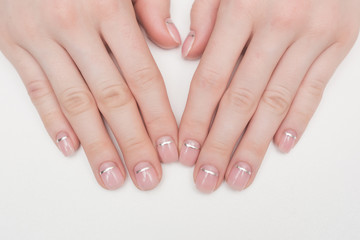 care for sensuality woman nails french hands