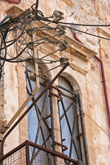 Fototapeta na wymiar dangerous cables in Crete