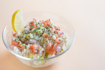 Traditional oriental salad Tabbouleh in bowl