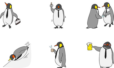 ネクタイをしたコウテイペンギン