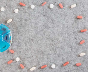 Some pills for better age; with copy space