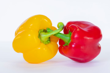 Tasty looking yellow and red bell peppers