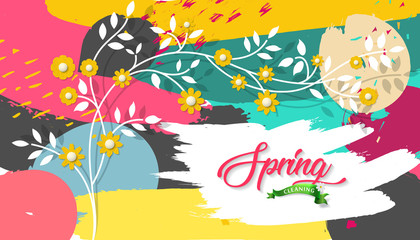 Fototapeta na wymiar Spring cleaning vector illustration. Spring cleaning background.