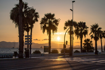 Sunset on Bay Gibraltar, Spain