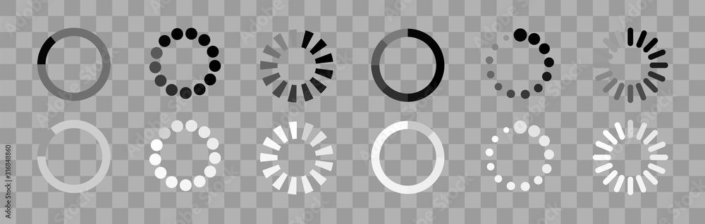 Poster Loading icon. Loader concept. Waiting Button circle vector icon. Indicator for the loading process.