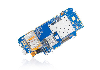 Electronics mobile phone board isolated on white background