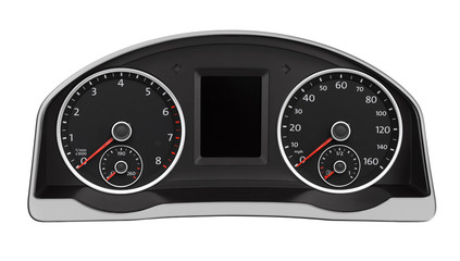 Car dashboard isolated on white