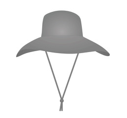 Grey fishing hat. vector illustration