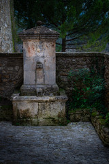 fountain in provence , Menerbe,south of France.