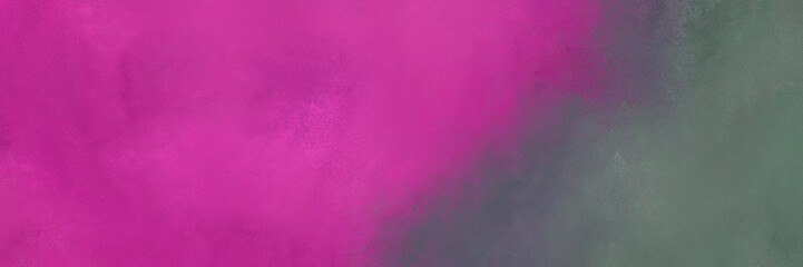 grunge horizontal banner with mulberry , dim gray and antique fuchsia color