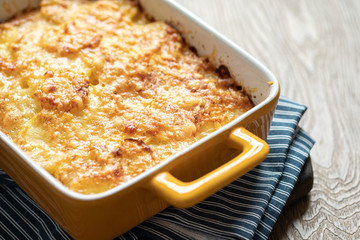 potato casserole with cream, gratin dauphinois, french cuisine