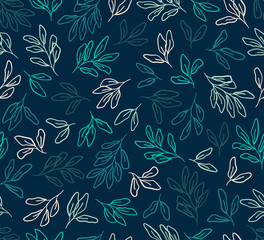 Vector floral seamless pattern. Hand drawn flowers illustration. Repeatable background.