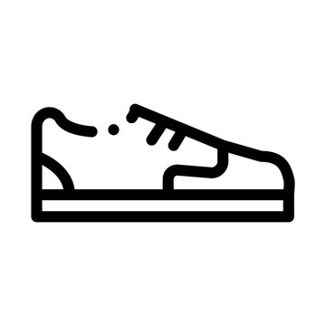 Sneaker Shoe Icon Vector. Outline Sneaker Shoe Sign. Isolated Contour Symbol Illustration