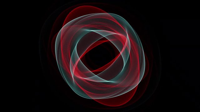 Slowly evolving Lissajous curves created from parametric equation appears and fades to black