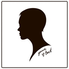 beautiful short-haired woman silhouette