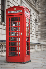 red telephone box in london