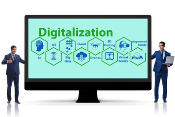 Fototapeta na wymiar Digital transformation and digitalization technology concept