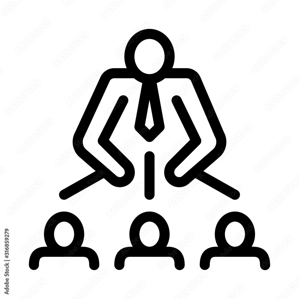 Wall mural Man Leadership Icon Vector. Outline Man Leadership Sign. Isolated Contour Symbol Illustration