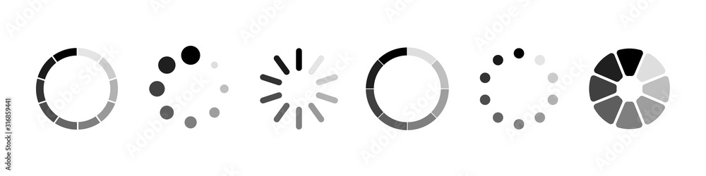 Poster loading vector icons. load. loading for site design. computer icon. load system. data load. loading 