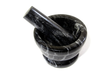 Mortar and pestle isolated on a white background.    