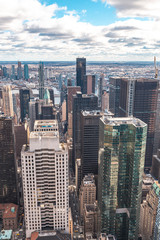 Fototapeta premium New York, United States »; January 5, 2020: Top of the Rock in New York, view of mixed Manhattan buildings