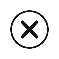 Close button vector icon in modern design style for web site and mobile app