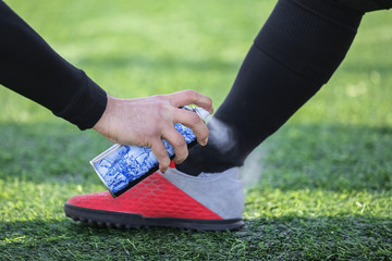 Medical care for injuries at football.