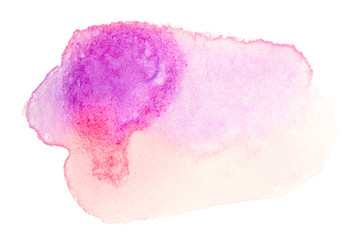 red watercolor stain, hand-drawn with the texture of spreading paint.