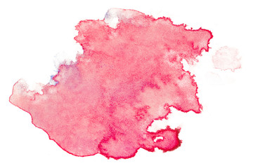 abstract red watercolor stain, grunge droplets splatter. on a white background isolated watercolor drop element for design layout.