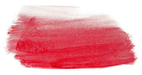 Fototapeta premium red watercolor stain, hand-drawn with the texture of spreading paint.