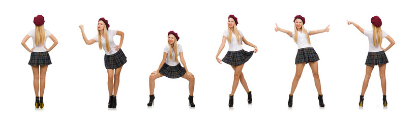 Woman in fashion concept isolated on white