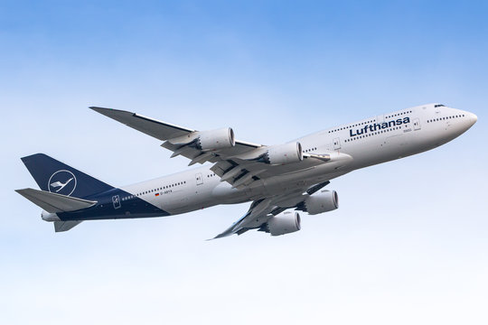 Lufthansa Boeing 747 airplane at Frankfurt