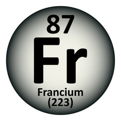 Periodic table element francium icon.