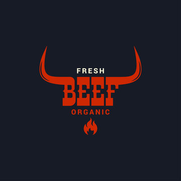 Beef bull logo. Steak grilled and bbq meats logo