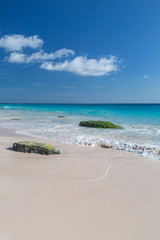 Rocks on a sandy beach, on the island of Bermuda