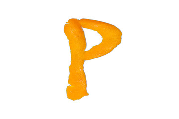 English letter" P " from Mandarin peel © zeman88